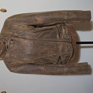 C24 Free People Snakeskin Vegan Leather Moto Jacket Sz Sm Zipper Details